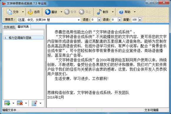 文字转语音合成系统