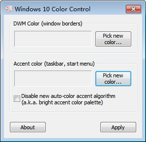 Windows 10 Color Control 绿色单文件版V1.3.0.0