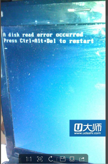 开机a Disk Read Error Occurred Press Ctrl Alt Del To Restart 报错 常见问题 U大师